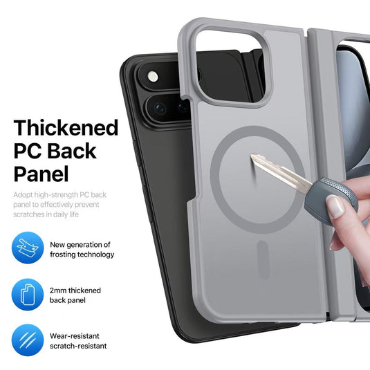 [Magsafe Compatible] Google Pixel 11 Pro Fold - Matte Magnetic Anti-Slip Shockproof PC Case with Hinge Protection