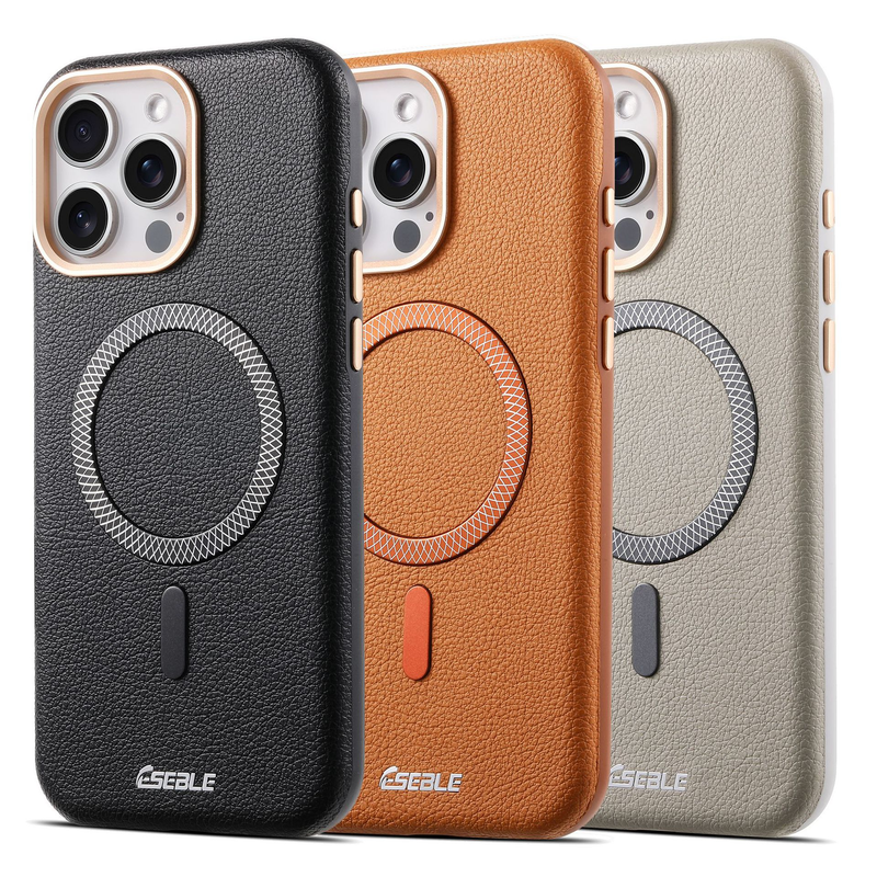 Load image into Gallery viewer, [Magsafe Compatible] Apple iPhone 17/Air/Pro/Pro Max Business Full-Cover PU Leather Phone Case

