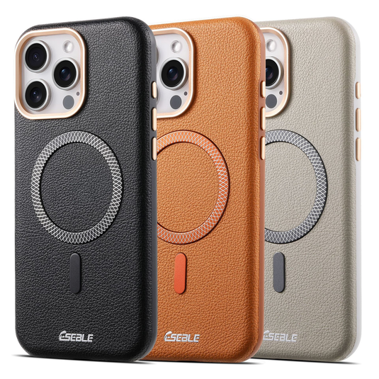 [Magsafe Compatible] Apple iPhone 17/Air/Pro/Pro Max Business Full-Cover PU Leather Phone Case