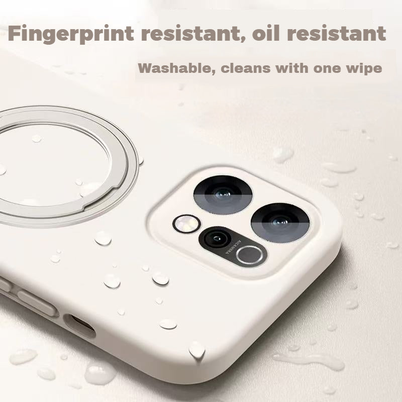 [Magsafe Compatible] OPPO Reno15 & Pro - Premium 360° Magnetic Rotatable Stand Liquid Silicone Case with Braided Lanyard - i-Station Mobile Phone & Electronic Device Repair and Accessories