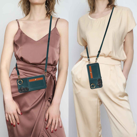 [With Ring Bracket][With Card Holder] Samsung S25/Plus/Ultra - Two-tone PU Leather Wallet Series Case