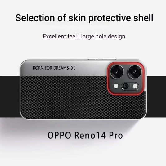 OPPO Reno14 & Pro - Business Full-Cover Metal Frame Leather Fashion Case
