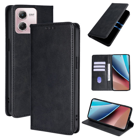 [Built-in Card Slot] Motorola Moto G05 Leather Flip Shockproof Essentials Series Case