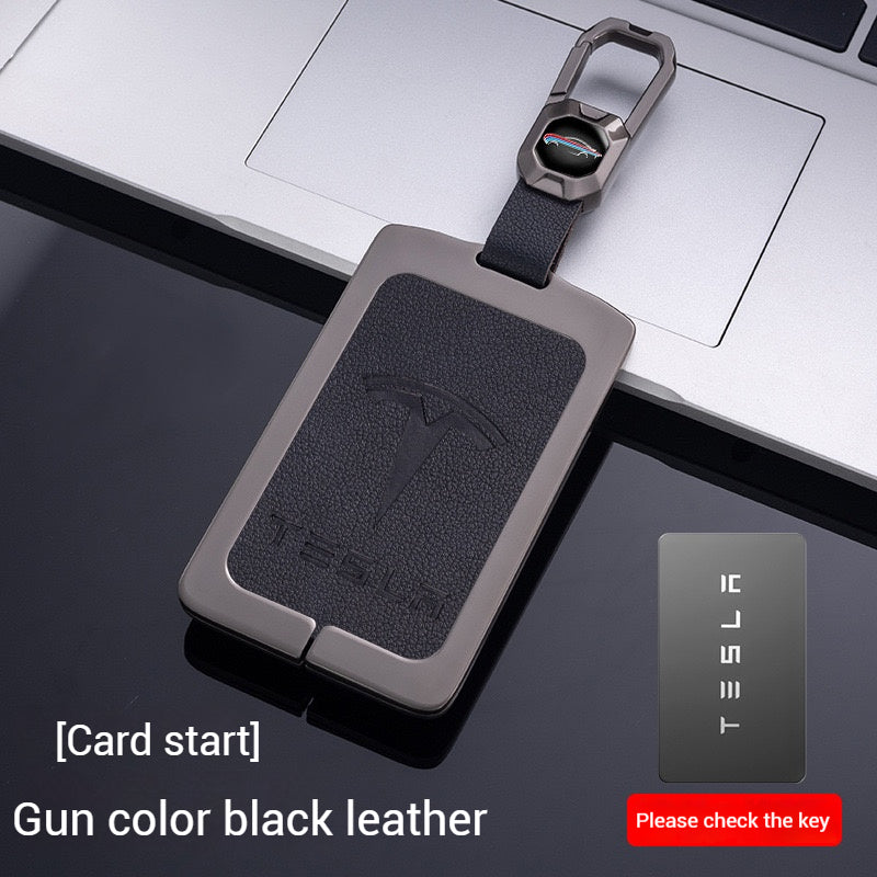 Load image into Gallery viewer, Tesla Metal + PU Leather Smart Key Card Case for Model 3, S, Y, X
