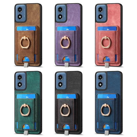 [With Ring Bracket][Detachable] Motorola Moto G15/Power Shockproof Wallet Series Case With Card Slot