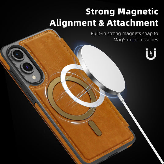 [With Card Slot] Samsung Galaxy S25 Edge (SM-S937) - Business Leather Flip Magnetic Case