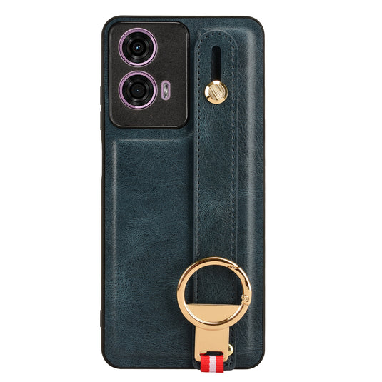 [With Ring Bracket][Built-in Wrist Wrap] Motorola Moto G04s Simple Retro Genuine Leather Series Case