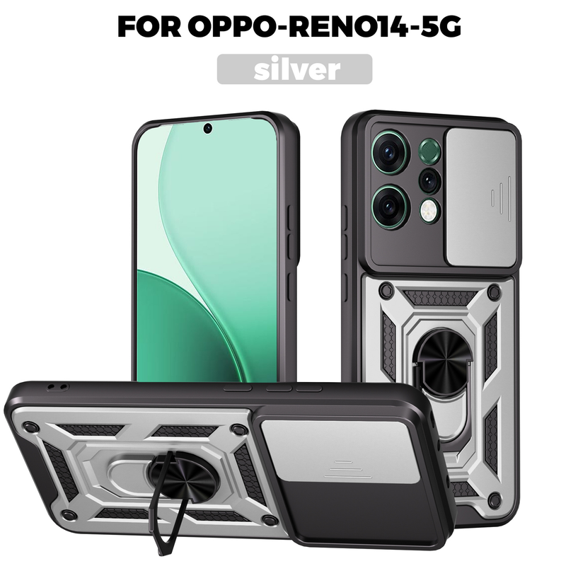 Load image into Gallery viewer, [With Ring Kickstand][Camera Cover] OPPO Reno14/F/Pro Shield Shockproof Rugged Heavy Duty Case
