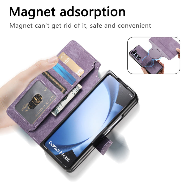 Load image into Gallery viewer, [Magsafe Compatible][Detachable] Samsung Galaxy Z Fold3 SM-F926 Leather Flip Shockproof Wallet Series Case With Card Slot
