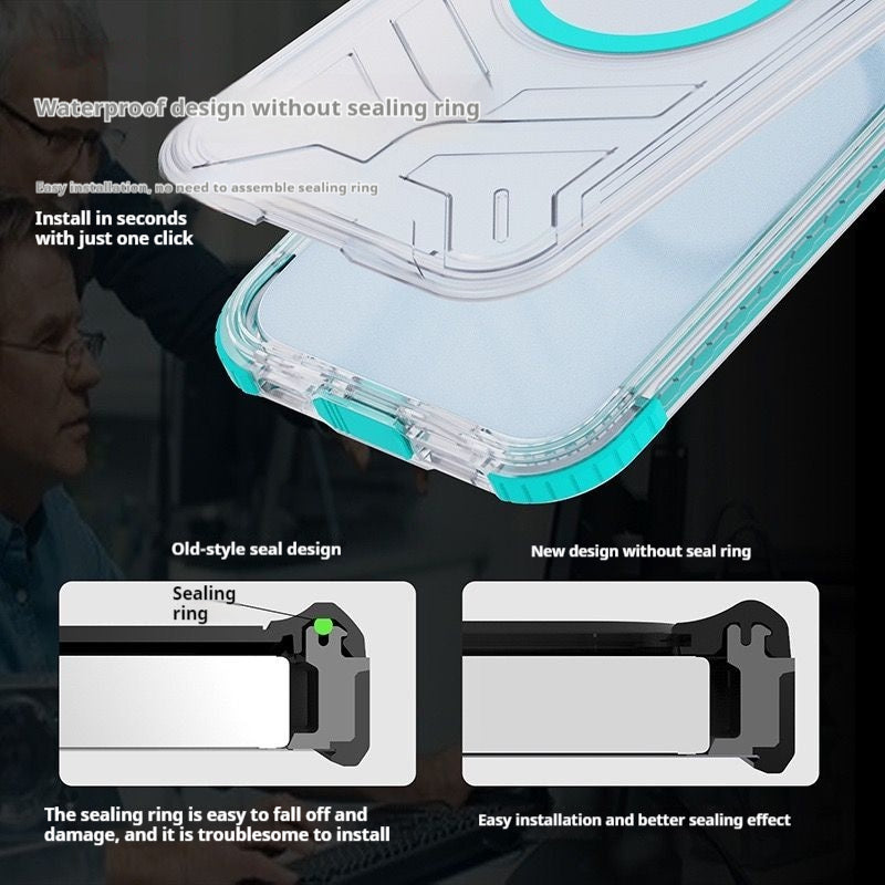 Load image into Gallery viewer, [Magsafe Compatible] [Waterproof] Apple iPhone 15/Plus/Pro/Max - Shellbox IP68 Full Covered Honeycomb Airbag Lifeproof Series Case
