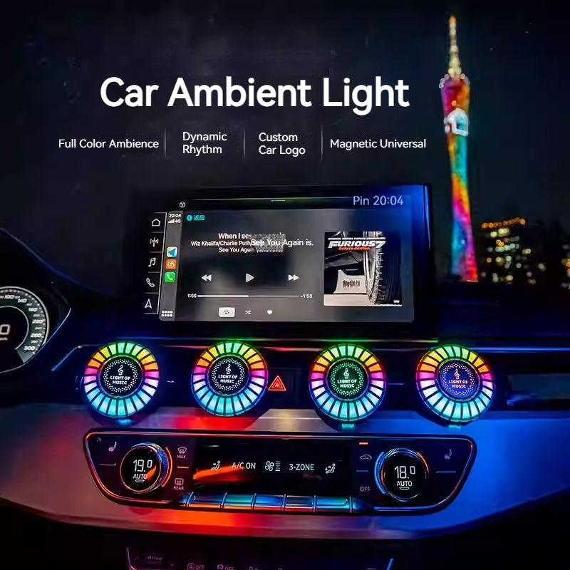 Load image into Gallery viewer, Car RGB Voice Control Synchronous Rhythm Light Colorful Music Ambient Magnetic Light
