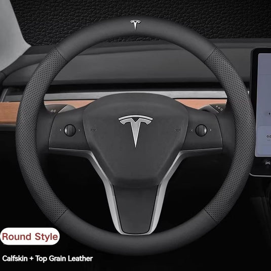 Tesla Genuine Cowhide Leather Steering Wheel Cover For Model 3, Model Y, Model S, Model X - i-Station Mobile Phone & Electronic Device Repair and Accessories