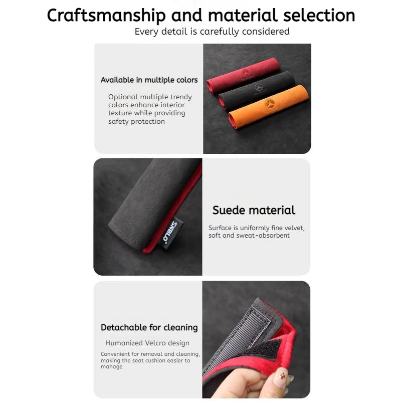 Load image into Gallery viewer, Mercedes-Benz Car Interior Accessory Suede Seat Belt Shoulder Pad for GLC, GLB, GLA, AMG, C-Class
