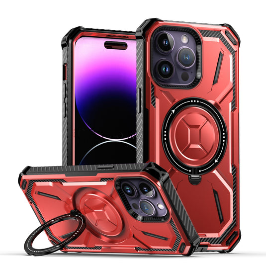 [Magosafe Compatible][Built-in Stand] Apple iPhone 14 /Plus/Pro/Pro Max Rugged Armor shockprof Air Cushion TPU Bumper Technology Raised Edge Non-Slip Grip Cover Heavy Duty Series Case