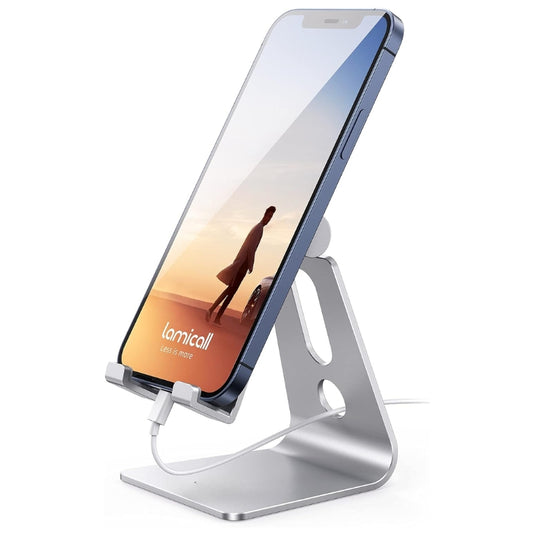 Adjustable Cell Phone Stand, Lamicall Phone Stand Cradle, Dock, Holder Compatible with iPhone Samsung Accessories Desk, Android Smartphone