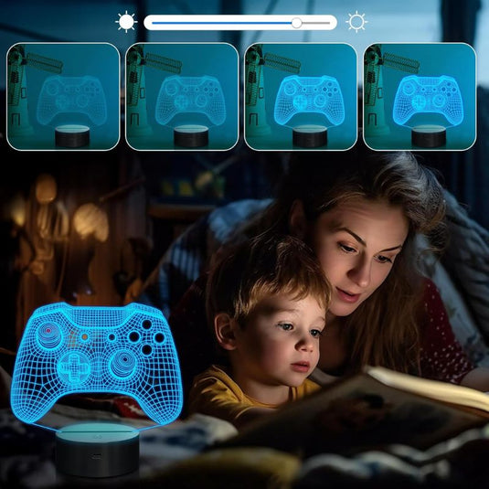 3D Gamepad Night Light Desk Lamps Kids Room Decor Best Festival Birthday Gifts for Game Fan