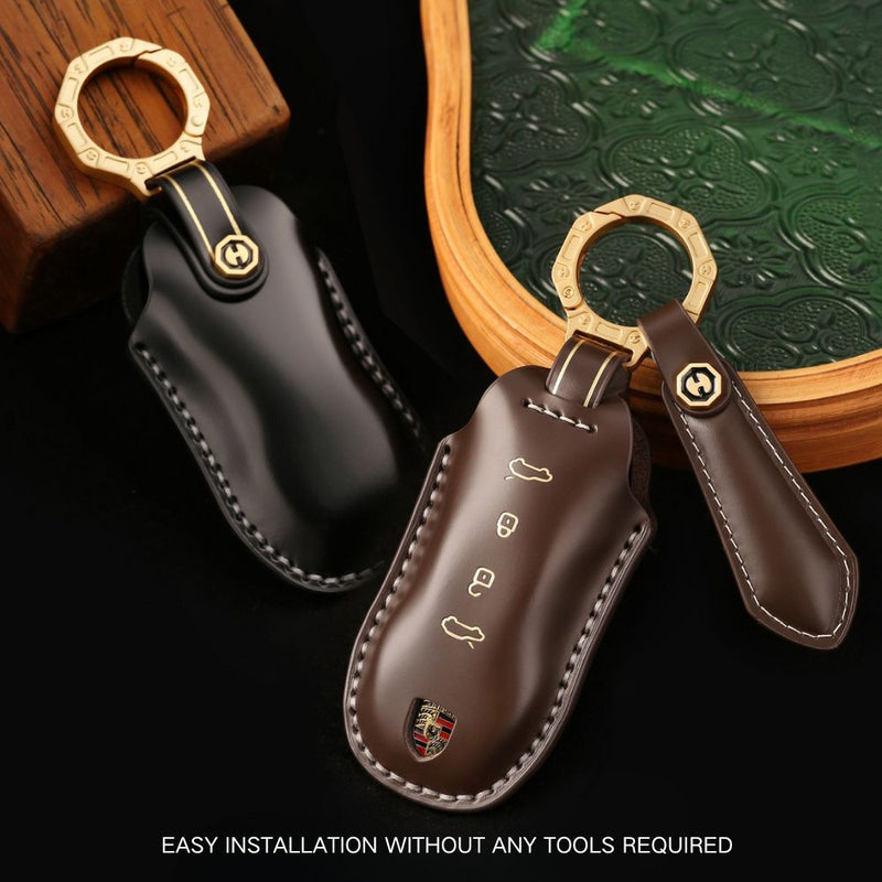 Load image into Gallery viewer, Porsche Genuine Leather Protection Car Key Fob Case Cover For Macan Turbo, Macan EV (2024/2025)
