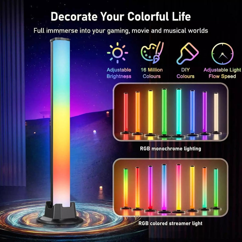 [Music Rhythm] Wifi Bluetooth LED Smart RGB Lights Bars For Gaming Room Or Desktop Accessories, TVs,  Compatible With Alexa, Google Assistant 2 Pack - i-Station Mobile Phone & Electronic Device Repair and Accessories