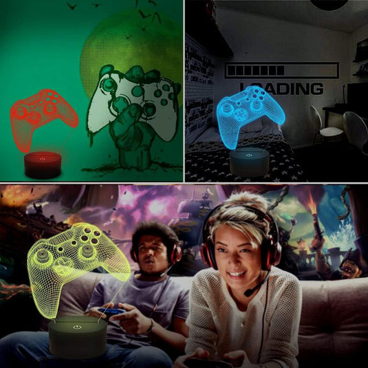 3D Gamepad Night Light Desk Lamps Kids Room Decor Best Festival Birthday Gifts for Game Fan