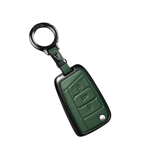 Volkswagen Zinc Alloy + PU Leather Car Key Fob Case Cover For Golf 7, Golf 8, Tiguan, Jetta, Passat, Lamando L, ID.3, ID.4,  ID.5, ID.6