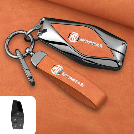 MG Zinc Alloy + PU Leather Smart Remote Control Car Key Fob Case Cover For MG ONE