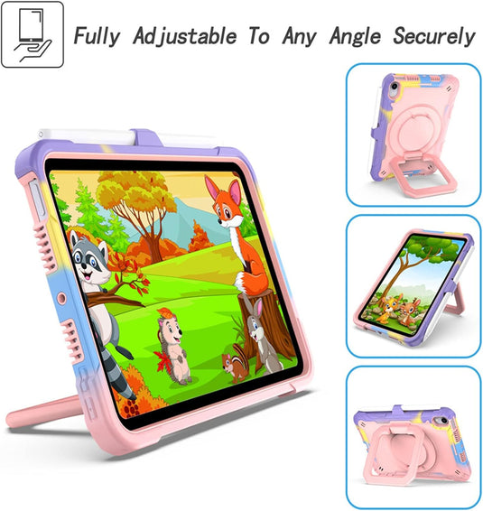 [Built-in Shoulder Strap][With Pen Slot] Apple iPad 7/8/9 10.2'' 7/8/9th Gen (2019/2020/2021) EVA Friendly Heavy Duty Ring Holder Stand Case - i-Station Mobile Phone & Electronic Device Repair and Accessories