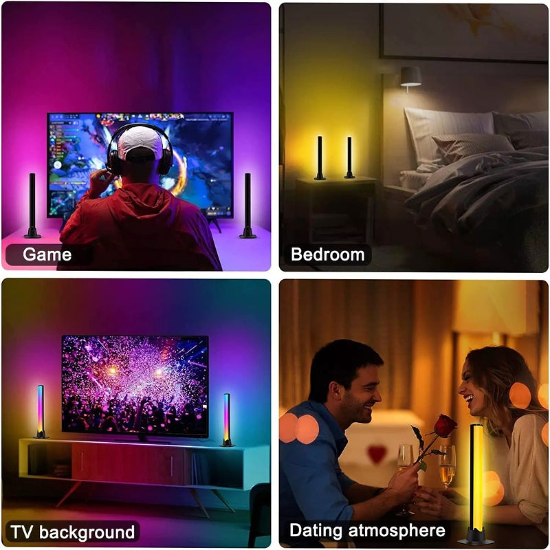 Load image into Gallery viewer, [Music Rhythm] Wifi Bluetooth LED Smart RGB Lights Bars For Gaming Room Or Desktop Accessories, TVs,  Compatible With Alexa, Google Assistant 2 Pack
