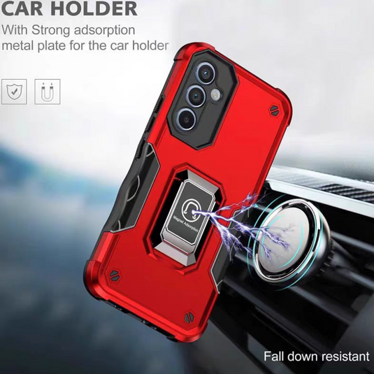 [Built-in Ring Bracket] Samsung Galaxy S24/Plus/Ultra Magnetic Shockproof Bumper 2 in 1 Heavy Duty Series Case