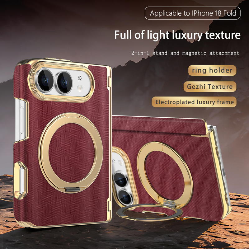 Load image into Gallery viewer, Apple iPhone Duo - PU Leather Magnetic Rotating Stand with Hinge Protection Back Cover
