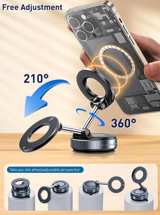 [PT-104] Epoxy Suction Magnetic Car Holder 360° Rotation for Car Dashboard & Wind Screen Strong Magnet - Polar Tech Australia