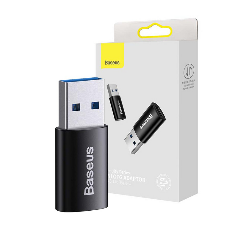 Load image into Gallery viewer, Baseus Ingenuity USB-A to USB-C adapter OTG USB 3.1 ZJJQ000101 - Black
