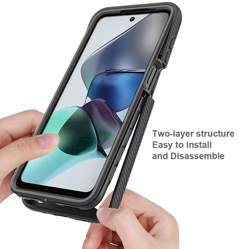 Load image into Gallery viewer, [Built-in Ring Bracket][Built-in Screen Protector] Motorola Moto G30/20/10/10 Power Transparent 2-in-1 Shockproof Heavy Duty Series Case
