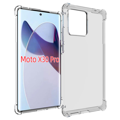 Motorola Moto X30 Pro - AirPillow Cushion Transparent Soft Clear TPU Four Corners Protective Case With 2PC 9H Tempered Glass Screen Protector