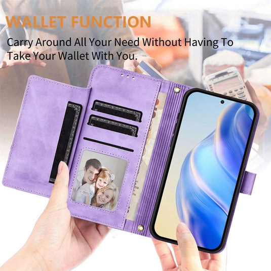 [With Card Slot] OPPO Reno14 & Pro - PU Leather Full-Body Flip Zipper Wallet Case
