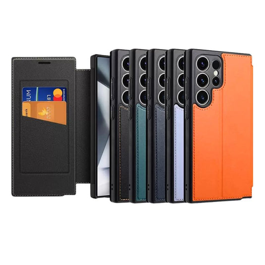 [With Card Slot] Samsung Galaxy S24/Plus/Ultra - Magnetic Leather Flip Cover Wallet Series Case