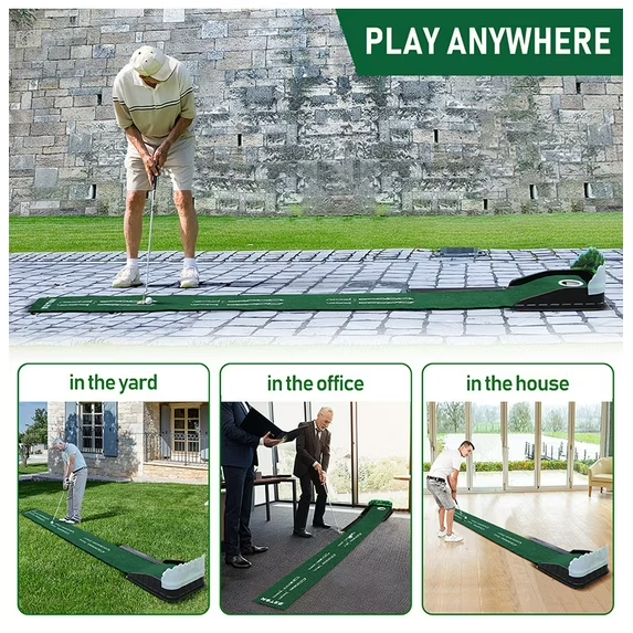 Load image into Gallery viewer, Portable Golf Putting Mat Indoor &amp; Outdoor Practice Trainer with Automatic Ball Return &amp; Obstacles - i-Station Mobile Phone &amp; Electronic Device Repair and Accessories
