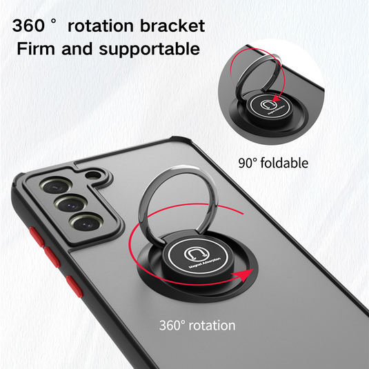 [With Ring Bracket] Samsung Galaxy S9 SM-G960/Plus SM-G965 Liquid Matte Full-cover Protective Essentials Series Case