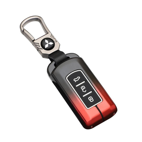 Mitsubishi Zinc Alloy + Silicone Car Key Fob Case Cover For Outlander, Eclipse Cross, ASX, Pajero, Lancer