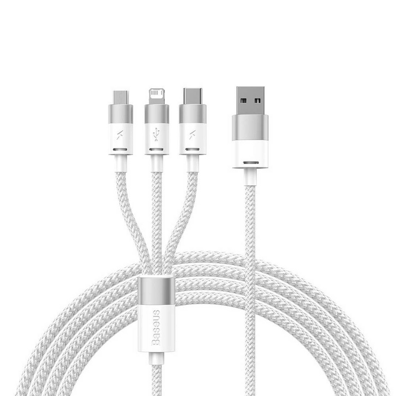 Load image into Gallery viewer, Baseus StarSpeed 1-for-3 Fast Charging Data Cable USB to M+L+C 3.5A 1.2m
