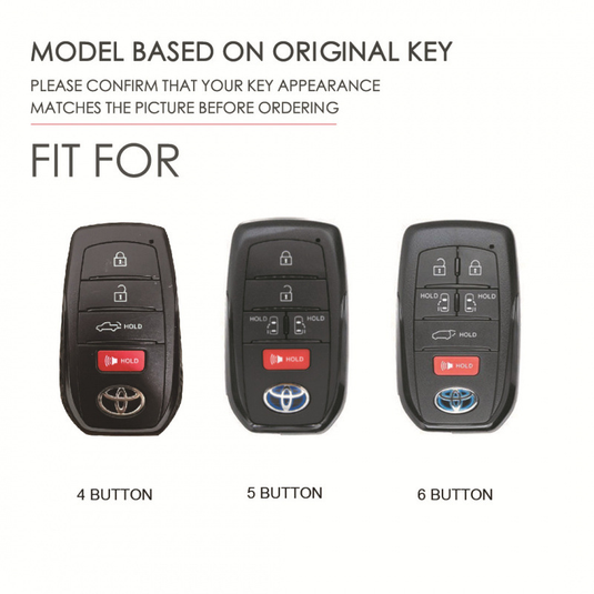 Toyota Handcrafted Genuine Leather Car Key Fob Protective Case Cover For Highlander, RAV4, Camry, Sienna, Tacoma, 4Runner, Tundra, Sequoia, Land Cruiser