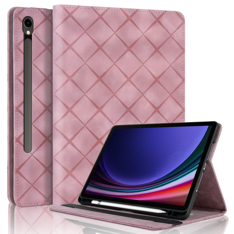 Load image into Gallery viewer, [With Card Slot] Samsung Galaxy Tab S10 FE Plus (2025) 13.1&quot; - Diamond Pattern Leather Shockproof Case
