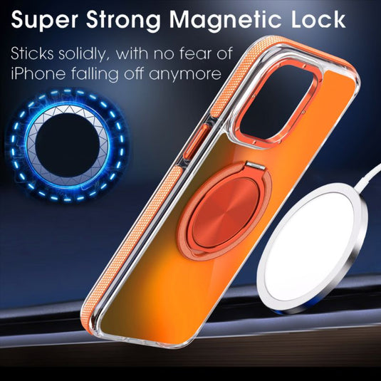 [Magsafe Compatible][With Ring Bracket] Apple iPhone 15/Plus/Pro/Pro Max Gradient Color Shockproof Essentials Series Case