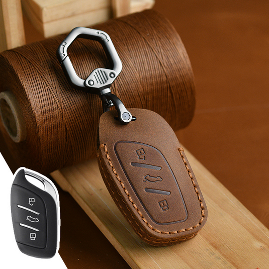 Roewe Handcrafted Genuine Leather Car Key Fob Case Cover For Roewe i5, RX5, i6 MAX, RX3, IMAX8, MG5