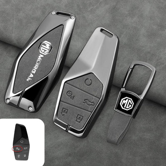 MG Zinc Alloy + PU Leather Smart Remote Control Car Key Fob Case Cover For MG ONE