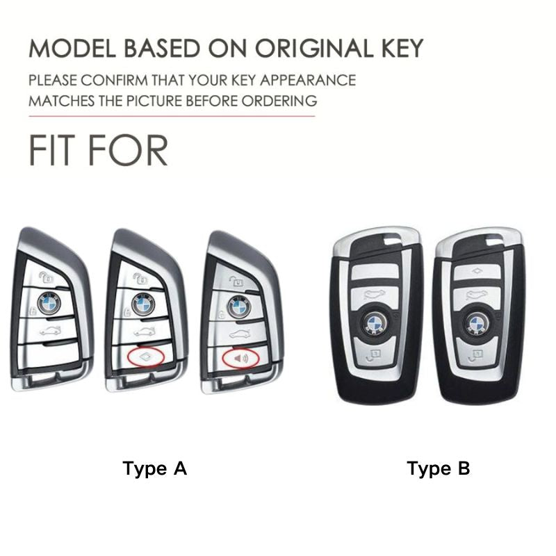 Load image into Gallery viewer, BMW Zinc Alloy + Leather Car Key Fob Case Cover For 1, 3, 4, 5, 6 Series, X3, X5, X6, X7
