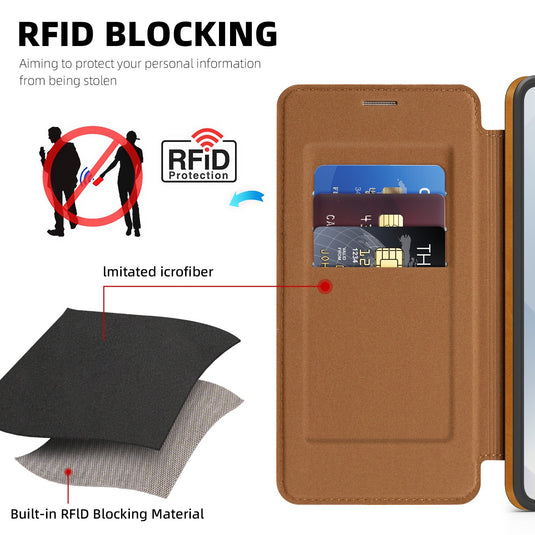 [With Card Slot] Samsung Galaxy S25 Edge (SM-S937) - Business Leather Flip Magnetic Case