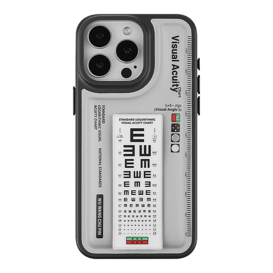 [Built-in Stand] Apple iPhone 15/Pro/ Pro Max Eye chart style phone case with sponge pressure relief technology Shockproof Fashion Series Case