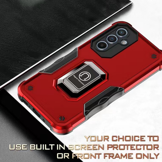 [Built-in Ring Bracket] Samsung Galaxy S24/Plus/Ultra Magnetic Shockproof Bumper 2 in 1 Heavy Duty Series Case