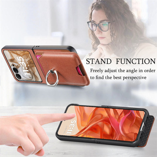 [With Magnetic Card Holder] Motorola Moto Razr 60/Ultra Anti-drop Protective Flip Stand Case