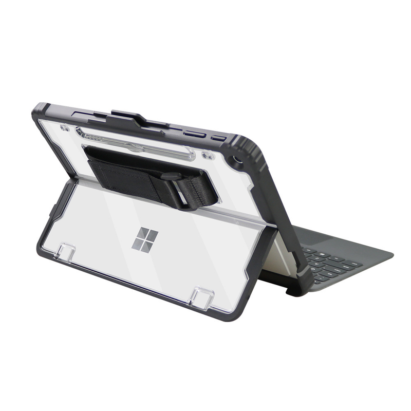 Load image into Gallery viewer, Microsoft Surface Pro 12 (2025) - Transparent Rugged Hard Shell Cover Case With Hand &amp; Shoulder Strap
